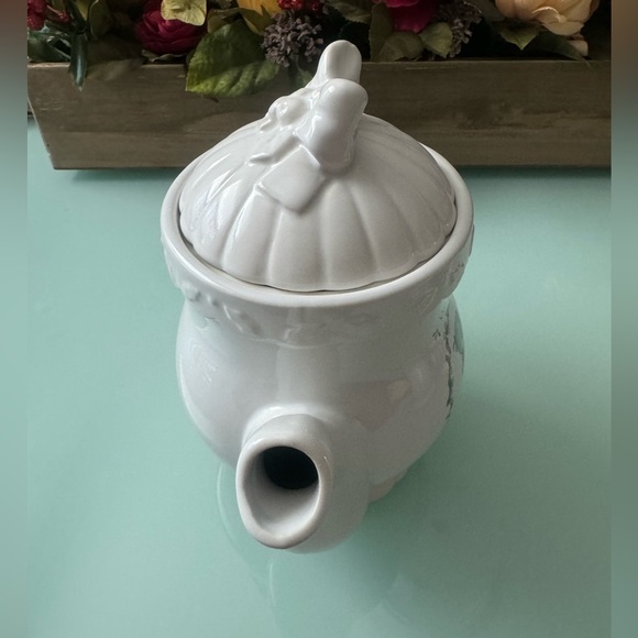 {Enesco Precious Moments} Christmas Happy Holly Days Stoneware Teapot Set 1994 - Picture 11 of 15